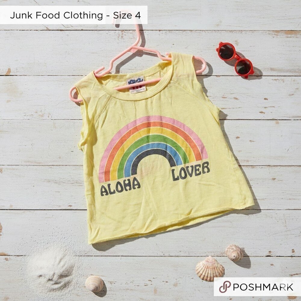 Junk food aloha lover rainbow tank top 🌈